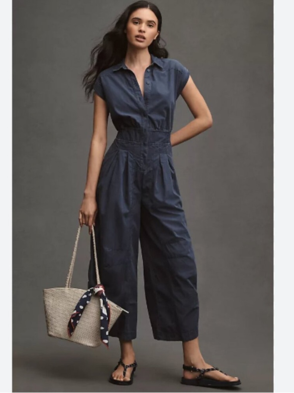 Anthropologie Shirting Parachute Navy Jumpsuit MP